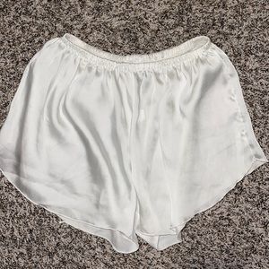White silk shorts